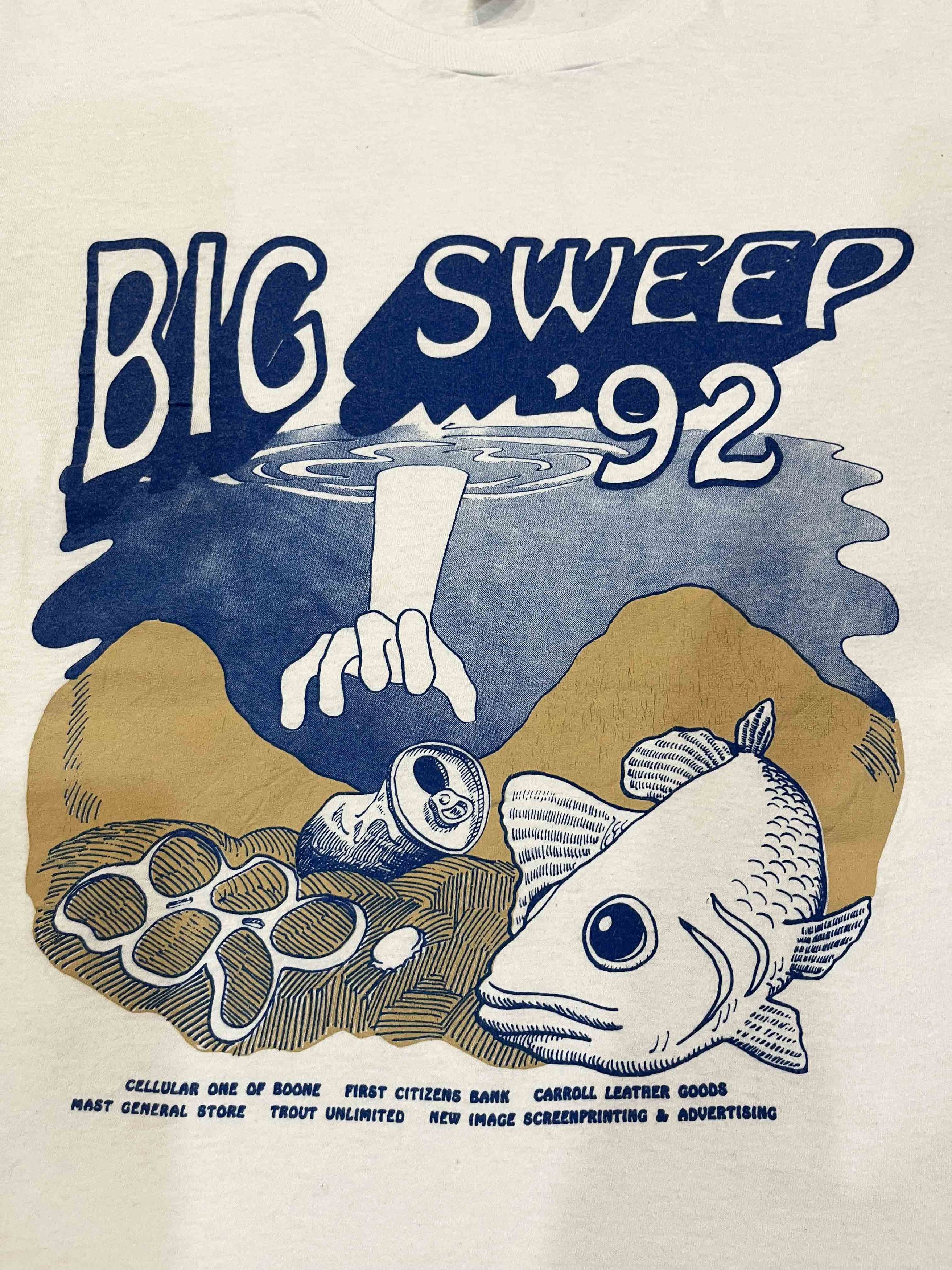 Hanes × Vintage Vintage Hanes 1992 Big Sweep T-Shirt Size US XL / EU 56 / 4 - 2 Thumbnail