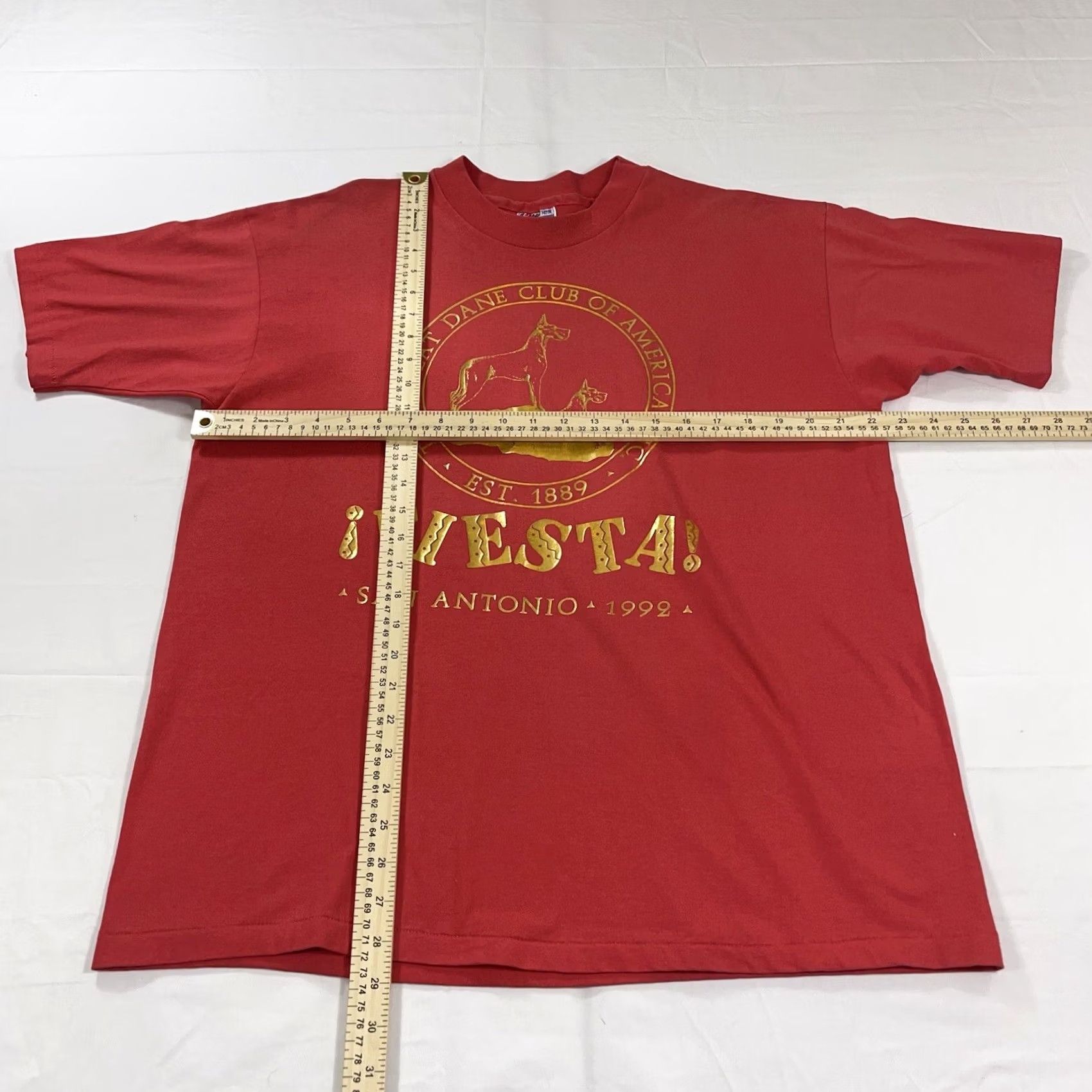Hanes VINTAGE Hanes T-Shirt XL Red 90s Great Dane Club Of America Fiesta Logo Short Sleeve Cotton Jersey Unisex Adults Mens Womens Boys Girls Size US XL / EU 56 / 4 - 2 Thumbnail
