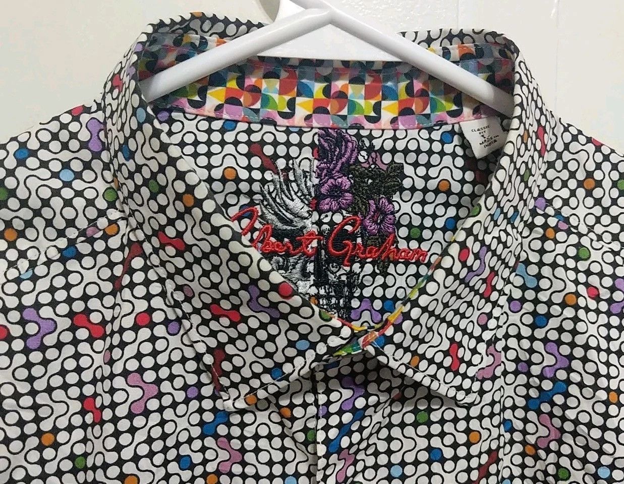 Robert Graham Robert Graham Anemone Geometric Classic Button Cotton Shirt Size US L / EU 52-54 / 3 - 3 Thumbnail