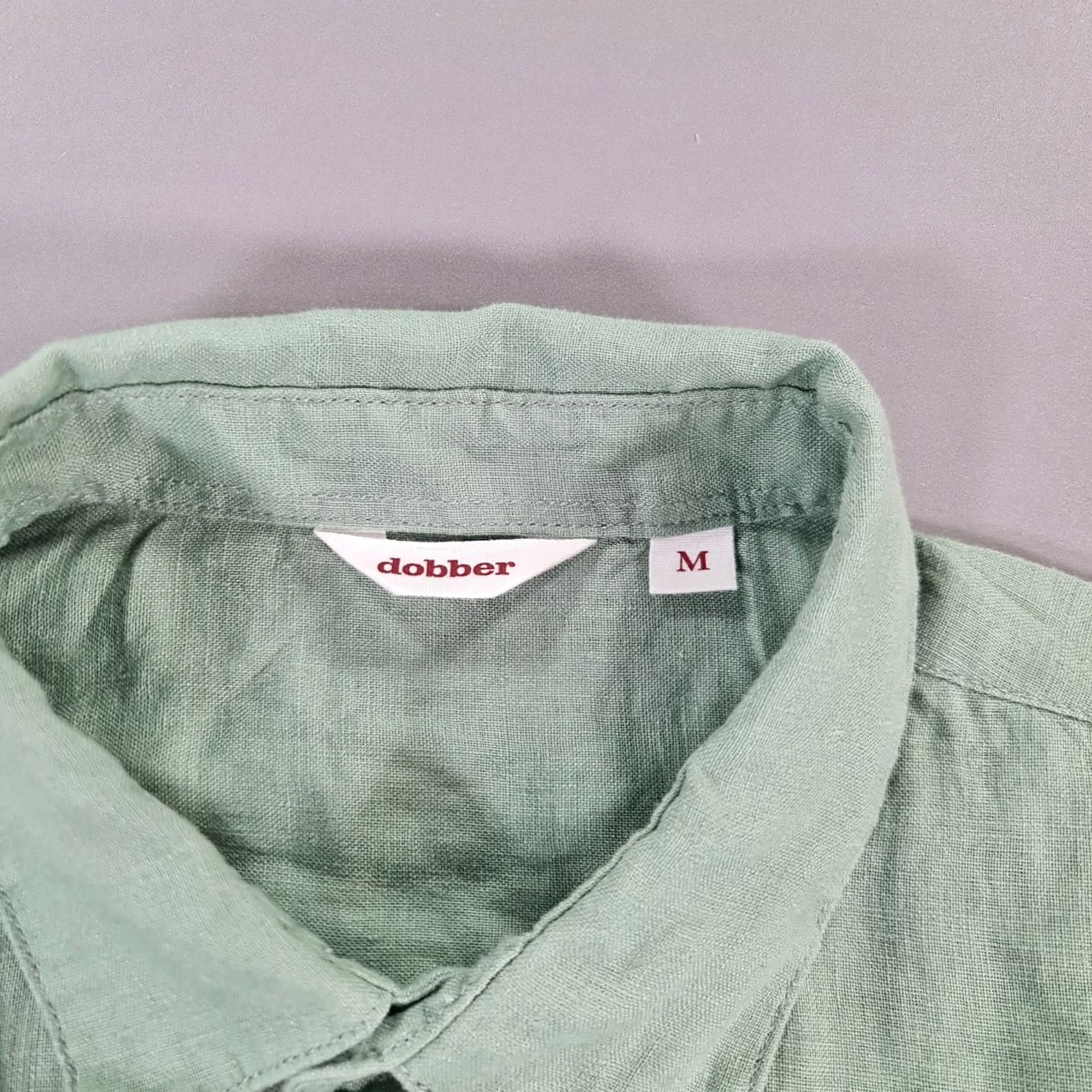 Vintage dobber Mens Shirt Green Medium Relaxed Fit 100% Linen Long Sleeve Button-Up Casual Winter Spring Summer Autumn Mens Size US M / EU 48-50 / 2 - 3 Thumbnail