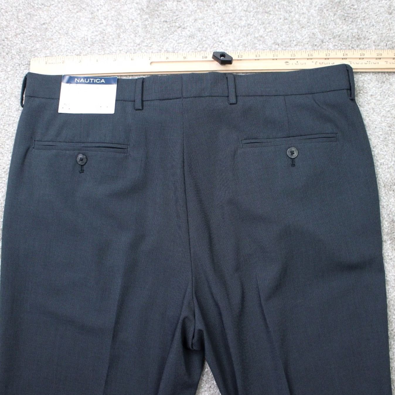Nautica Nautica Dress Pants NWT Mens 36x32 Gray Flat Front Stretch Polyester Viscose Shirt? Size US 36 / EU 52 - 6 Thumbnail