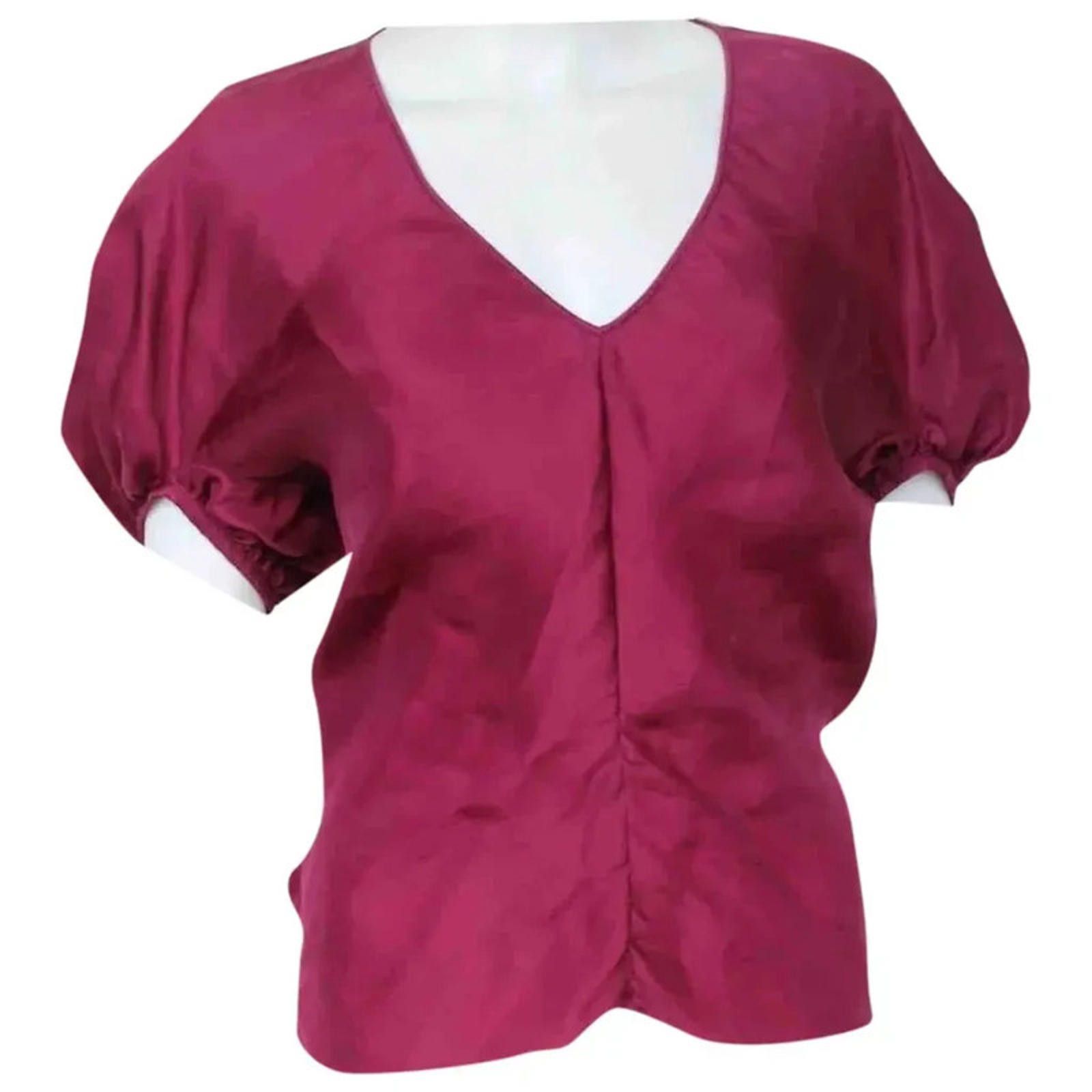 Yves Saint Laurent YSL Yves Saint Laurent 2012 pink purple silk top F38 uk 10 Size M / US 6-8 / IT 42-44 - 1 Thumbnail