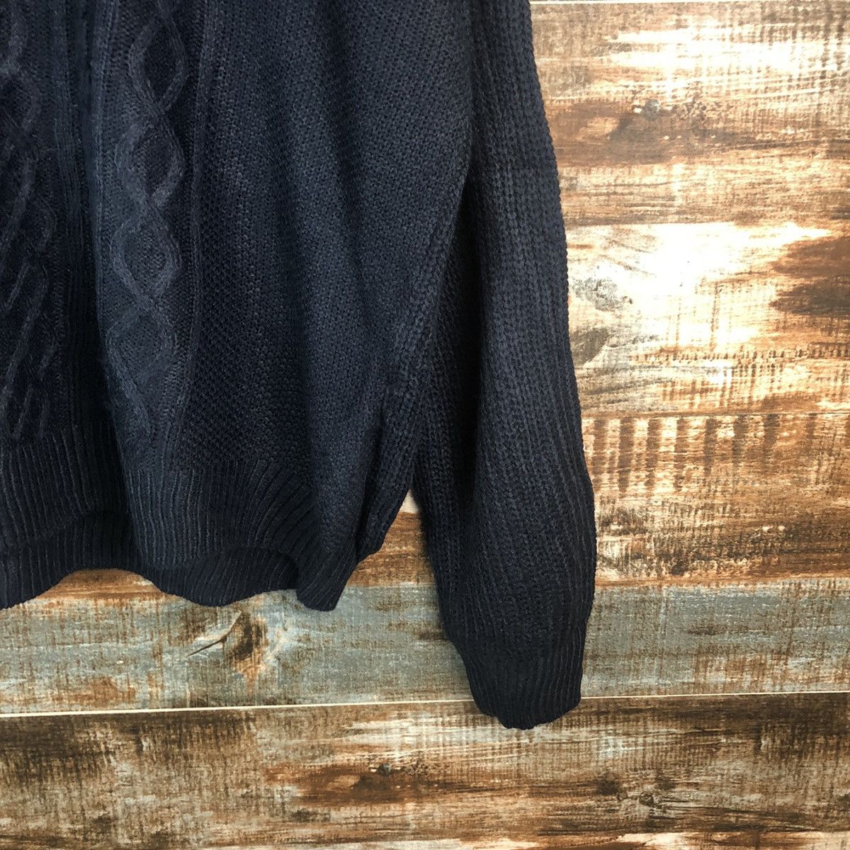GU × Homespun Knitwear × Japanese Brand GU japan Dark Blue cable Knitwear #A1903 Size L / US 10 / IT 46 - 8 Thumbnail
