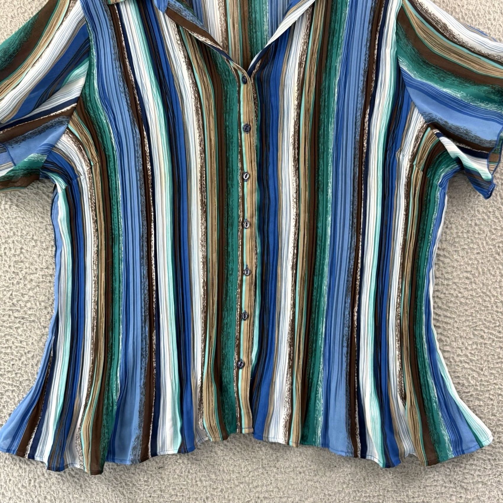 Vintage VINTAGE Maggie Barnes Shirt Womens 4X Pleated Button Up Blouse Short Sleeve Boho Size XXL / US 16-18 / IT 52-54 - 2 Thumbnail