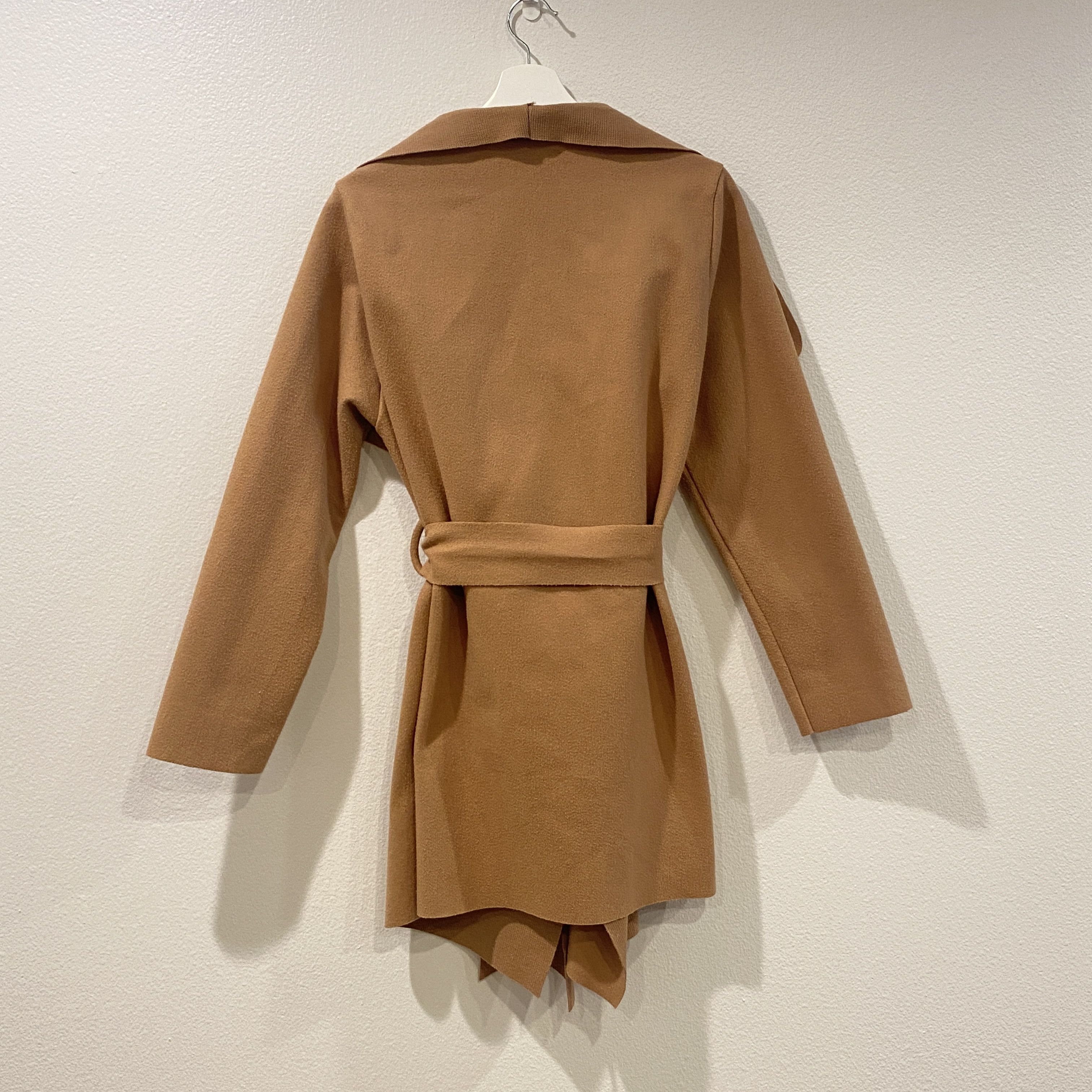 Other Tan Brown Mid-Length Wrap Coat Belted Minimalist Outerwear Size S / US 4 / IT 40 - 3 Thumbnail