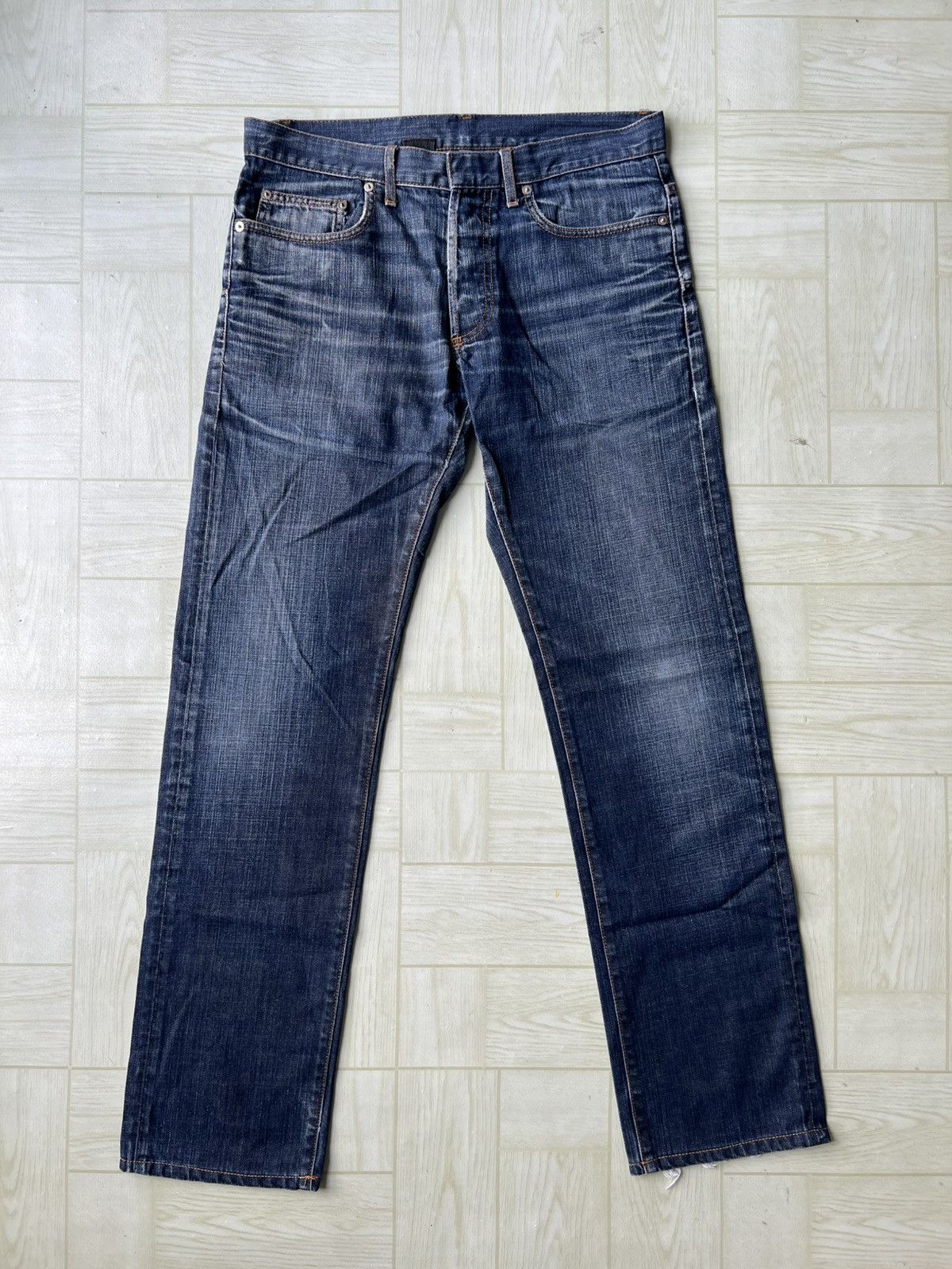 Dior AW12 Dior Homme Hedi Slimane Stone Wash Distress Denim Jeans Size US 32 / EU 48 - 2 Thumbnail