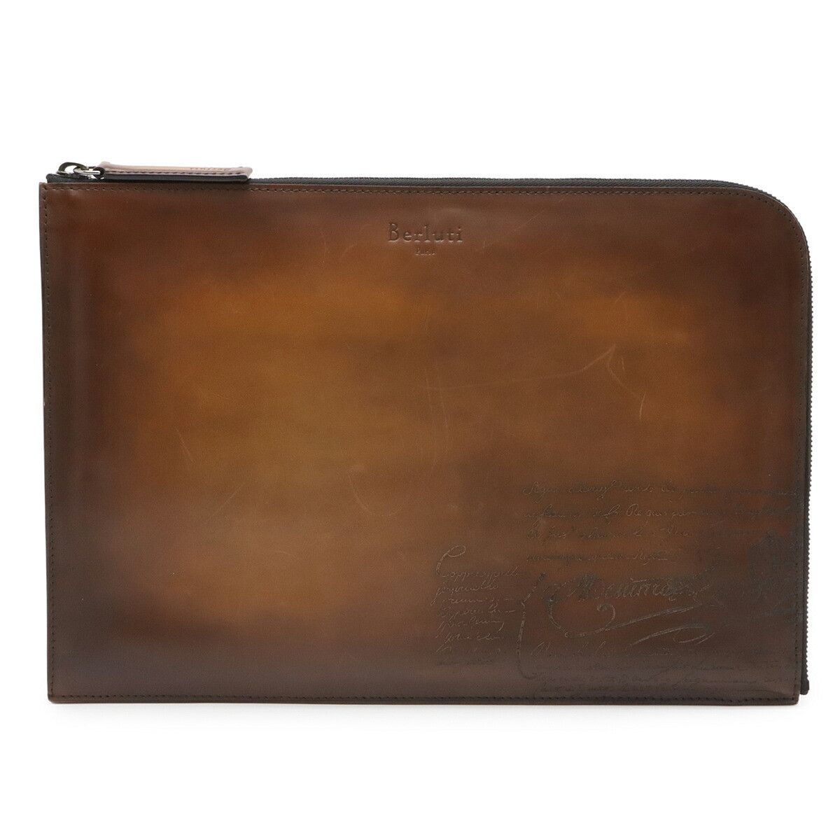 Berluti Berluti Berluti Calligraphy Nino XL Venetian Leather Clutch Bag Leather Clutch Bag DUTY FREE for USA Size ONE SIZE - 1 Thumbnail