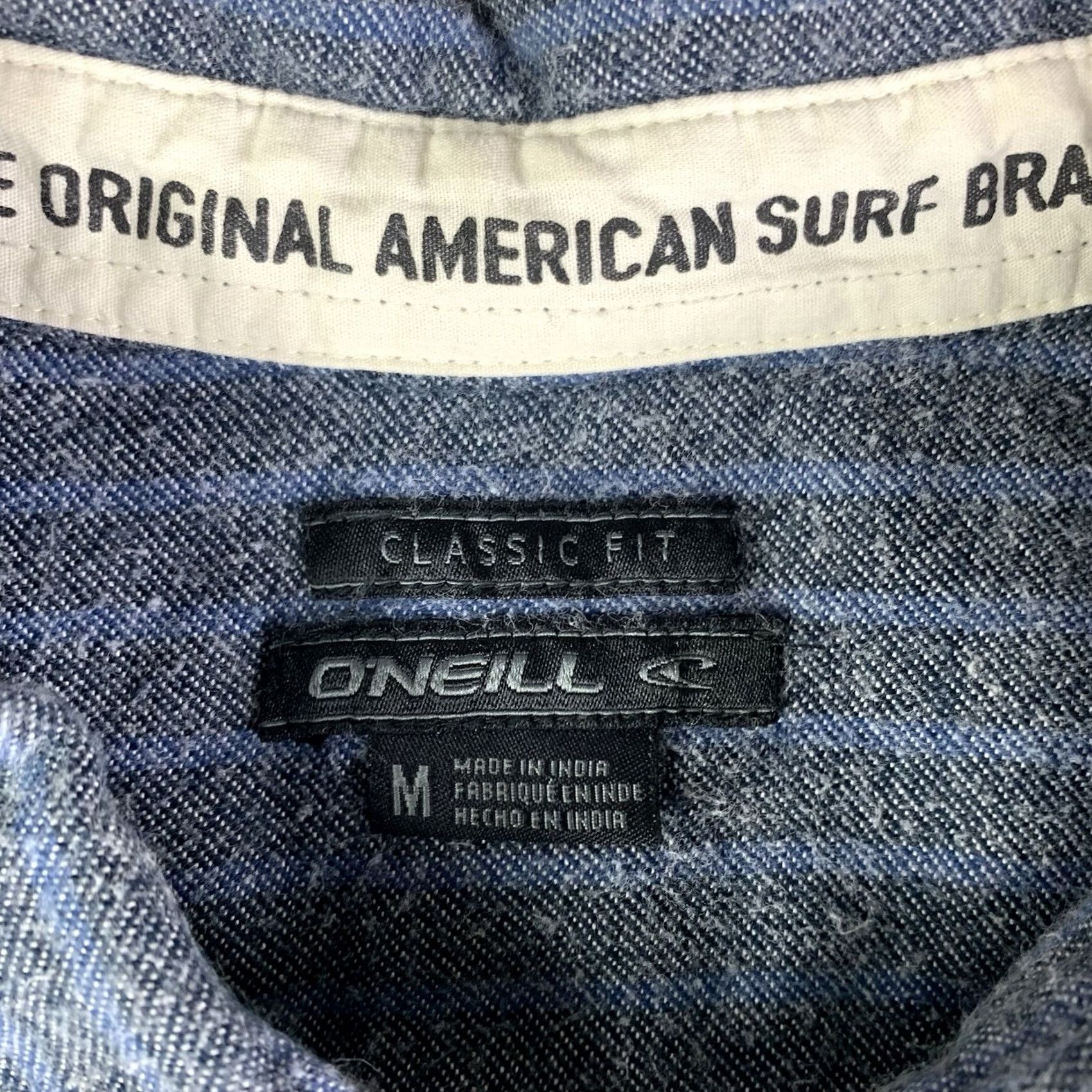 O'Neill O'Neill Flannel Shirt Mens Medium Blue Striped Long Sleeve Button-Up Button-Front Collar Spread 100% Cotton Heavyweight Regular Size US M / EU 48-50 / 2 - 3 Thumbnail