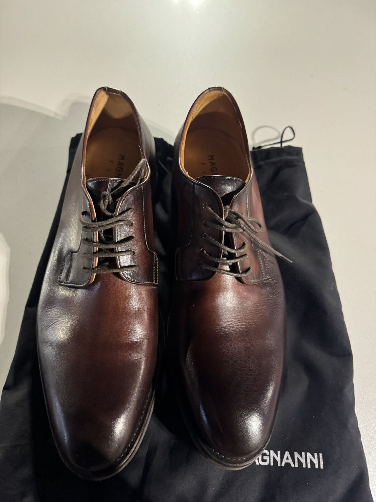 Magnanni Magnanni Men’s Brown Leather Lace-Up Dress Shoes - worn once Size US 10 / EU 43 - 4 Thumbnail