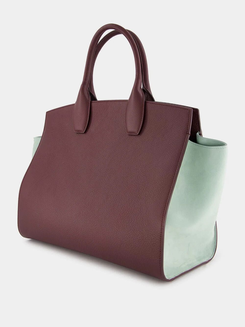Salvatore Ferragamo o1s1rm0924 Size: OS / Studio Leather Bag in Dark Barolo/Sage Size ONE SIZE - 4 Thumbnail