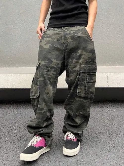 Japanese Brand washed faded cleanfit yuppie bootcut camo cargo pants Size US 32 / EU 48 - 2 Thumbnail