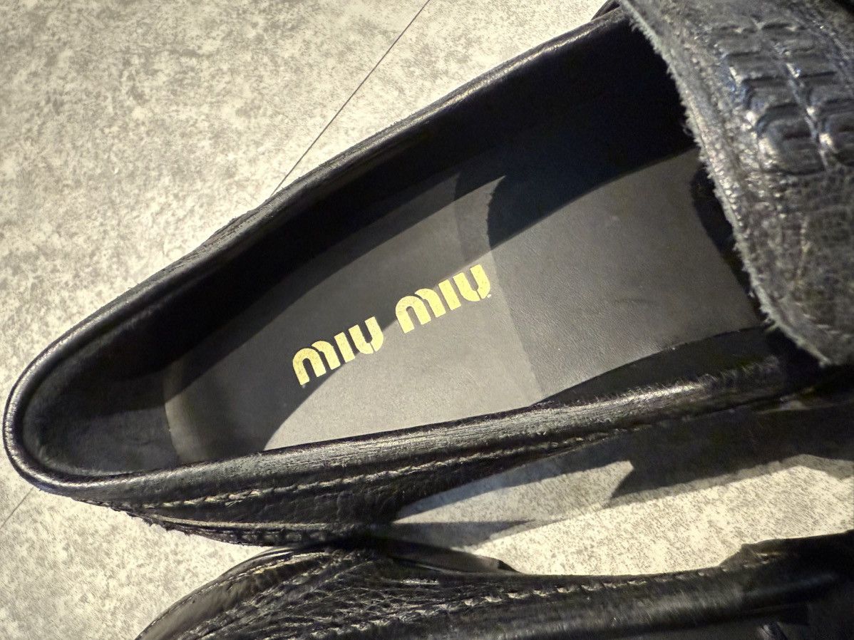 Miu Miu MIU MIU Embellished effect leather penny loafers Size US 12 / IT 42 - 11 Thumbnail