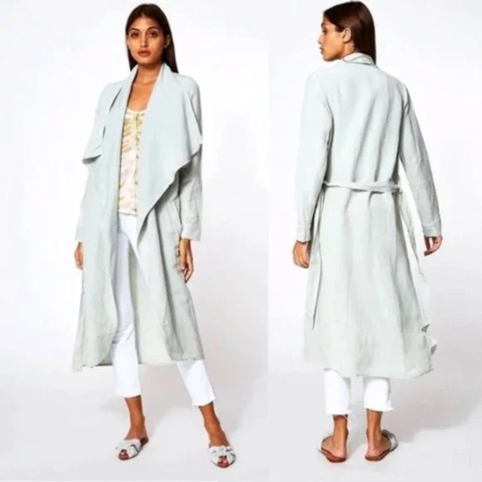 Other Young Fabulous & Broke Linen Duster Jacket Green Size M Size M / US 6-8 / IT 42-44 - 3 Thumbnail