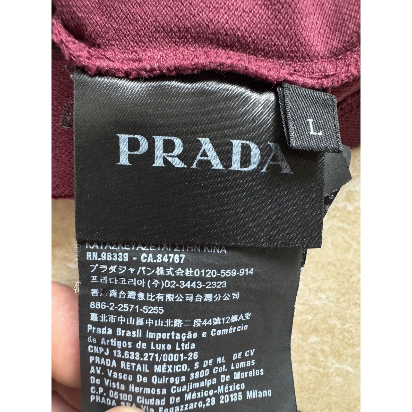 Prada Vintage Prada Linea Rossa Red Tab Tipped Polo Shirt Size US M / EU 48-50 / 2 - 7 Thumbnail