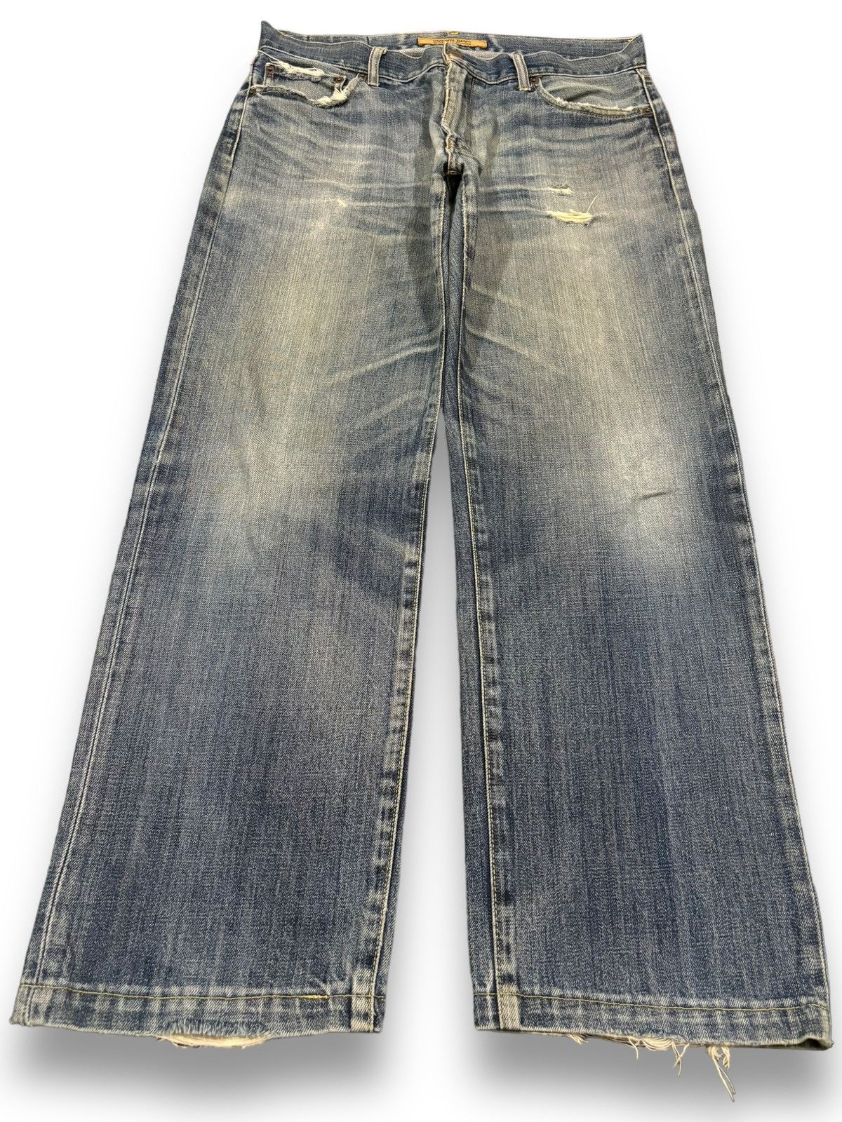 Jun Takahashi × Uniqlo × Vintage Vintage Uniqlo S002 Baggy Blue Washed Distressed Jeans Size US 34 / EU 50 - 1 Thumbnail