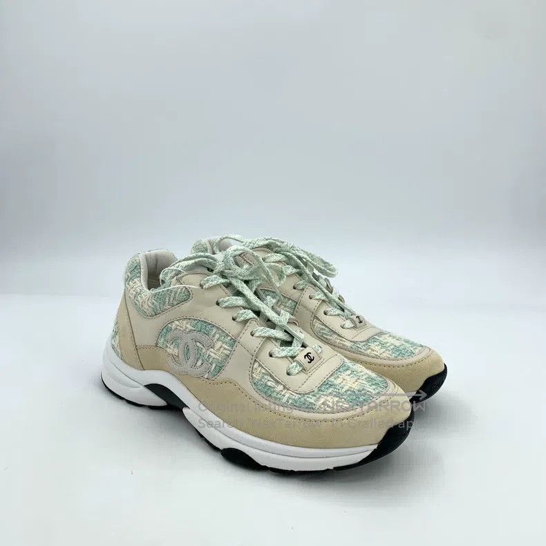 Chanel Chanel Colour block logo woven laces casual sneakers Size US 6 / IT 36 - 2 Thumbnail