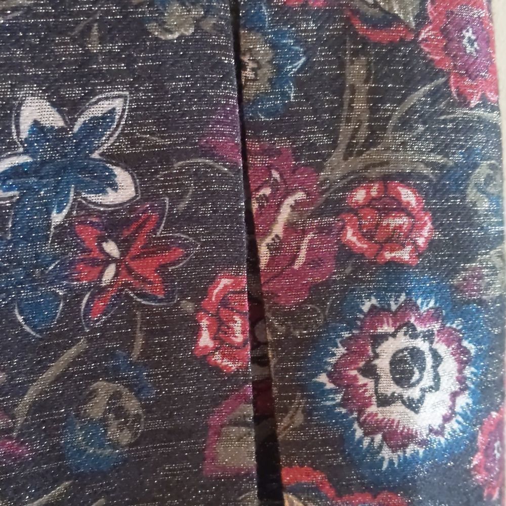 Loft LOFT Outlet Floral Pleated Skirt Size 4 Navy Blue Gold Threading Back Zip Size 27" / US 4 / IT 40 - 16 Thumbnail