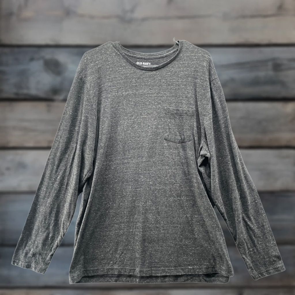 Old Navy Old Navy Soft Wash Pocket Tee Mens XL Gray Heather Long Sleeve T-Shirt Crewneck Size US XL / EU 56 / 4 - 1 Thumbnail