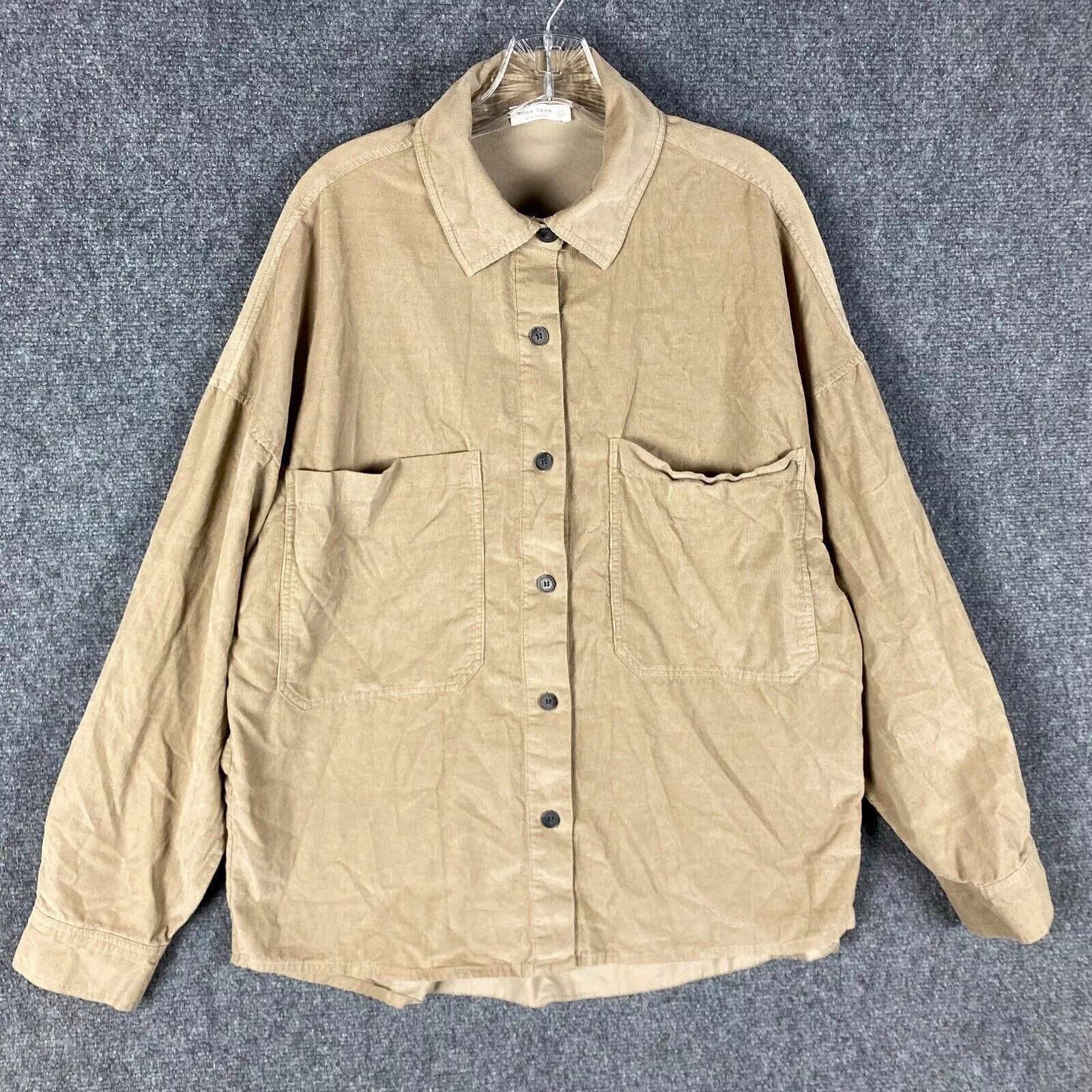 Other Miss Love Corduroy Shirt Women's Large Long Sleeve Tan L Size L / US 10 / IT 46 - 1 Thumbnail