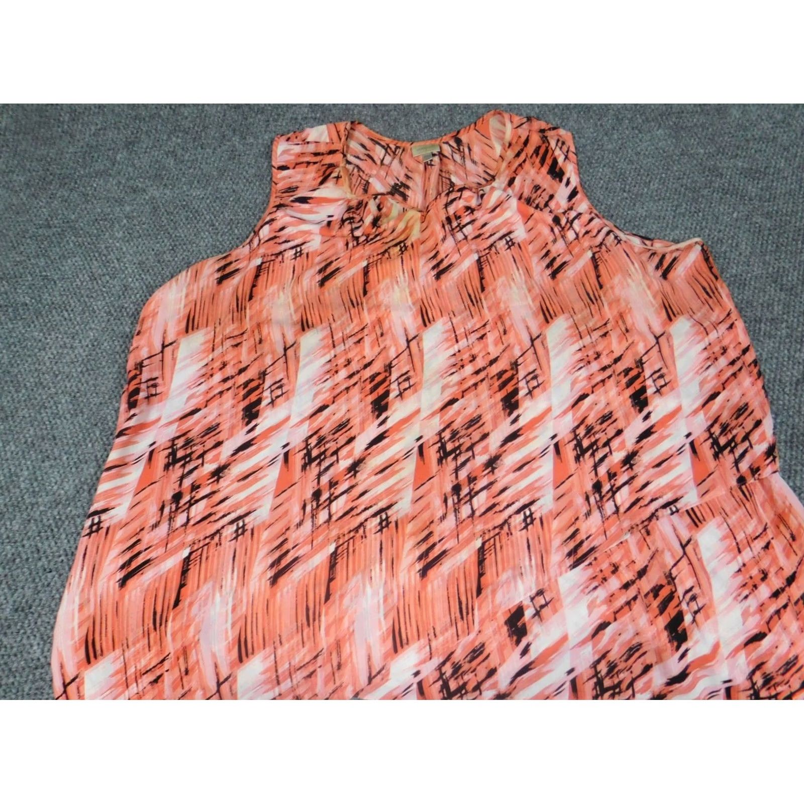 Avenue Avenue Blouse Shirt Womens Cap Sleeve Collar Pullover Orange 30 Floral Ruffle Stretch Casual Ladies Regular Size 4XL / US 24-26 - 3 Thumbnail