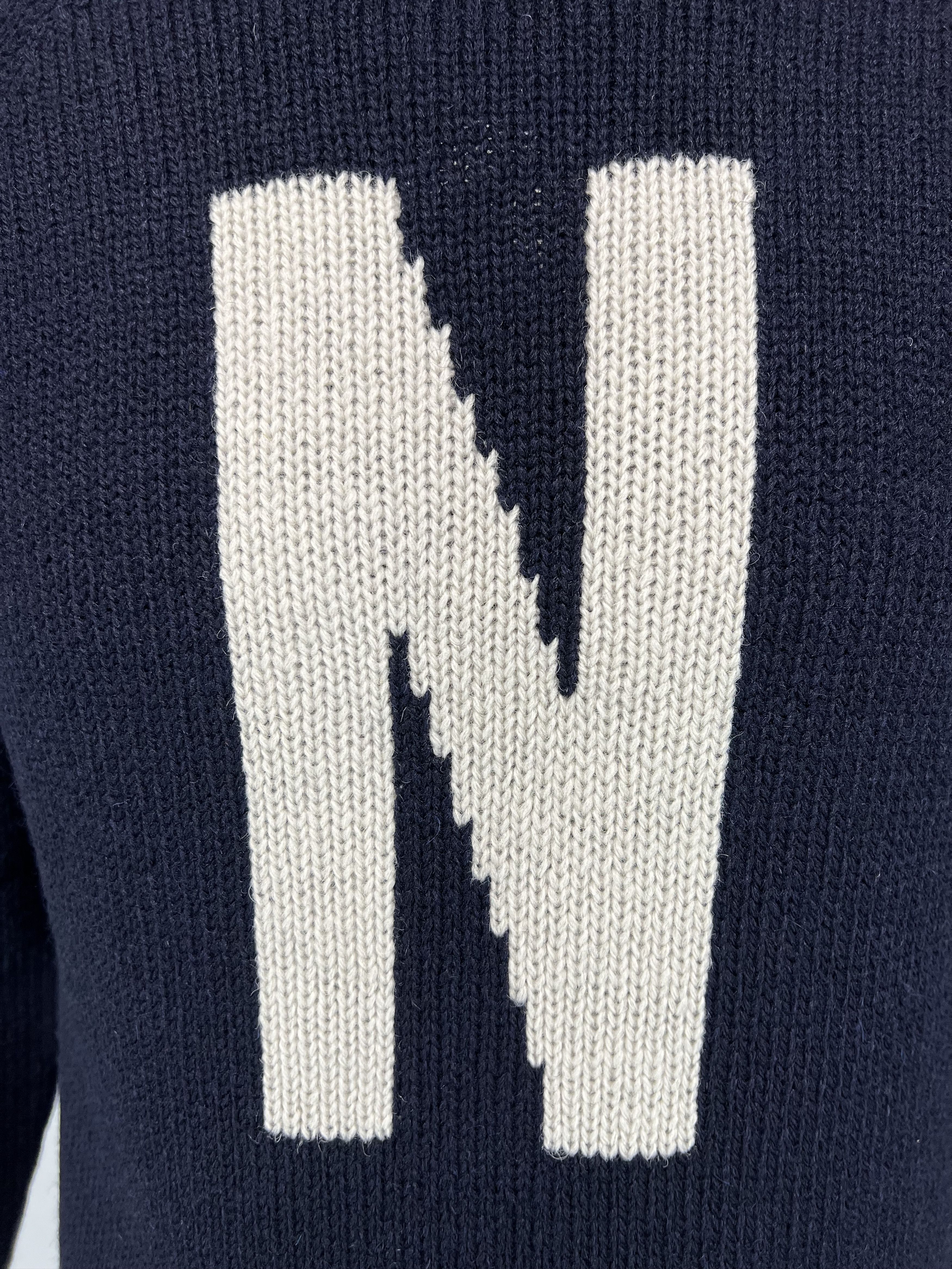 Norse Projects ‘Thore N Intarsia’ 100% Wool Knitted Sweater Big Logo Size US M / EU 48-50 / 2 - 5 Thumbnail