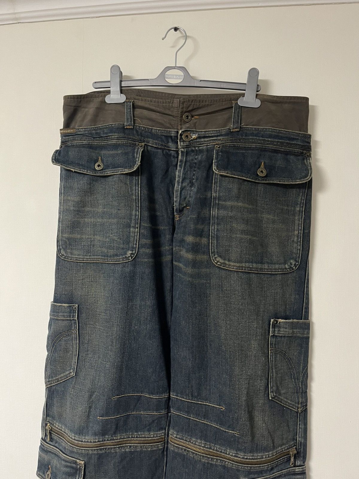 Dolce & Gabbana × Vintage Dolce Gabbana Double Waist Cargo Zip Denim Jeans Size US 34 / EU 50 - 4 Thumbnail