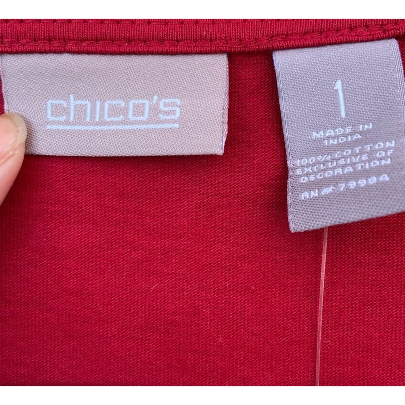 Chicos New Chicos Womens Medium Beaded Neck Long Sleeve Blouse Size M / US 6-8 / IT 42-44 - 4 Thumbnail