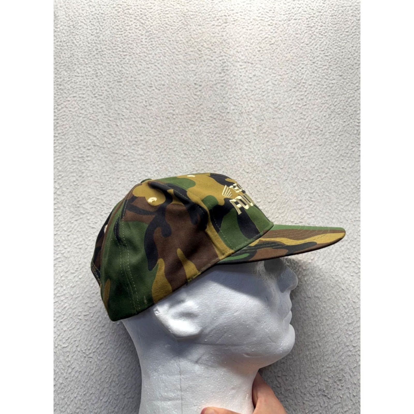 Honda VINTAGE Honda FourTrax Camouflage Snapback Hat One Size Cotton Adjustable Mens Size ONE SIZE - 3 Thumbnail