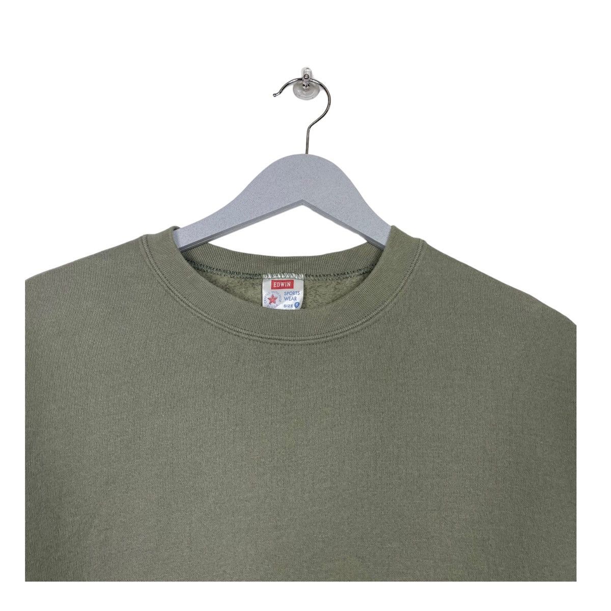 Japanese Brand × Vintage 💥90s PLAIN EDWIN DUSTY GREEN CREWNECK SWEATSHIRT Size US S / EU 44-46 / 1 - 5 Thumbnail