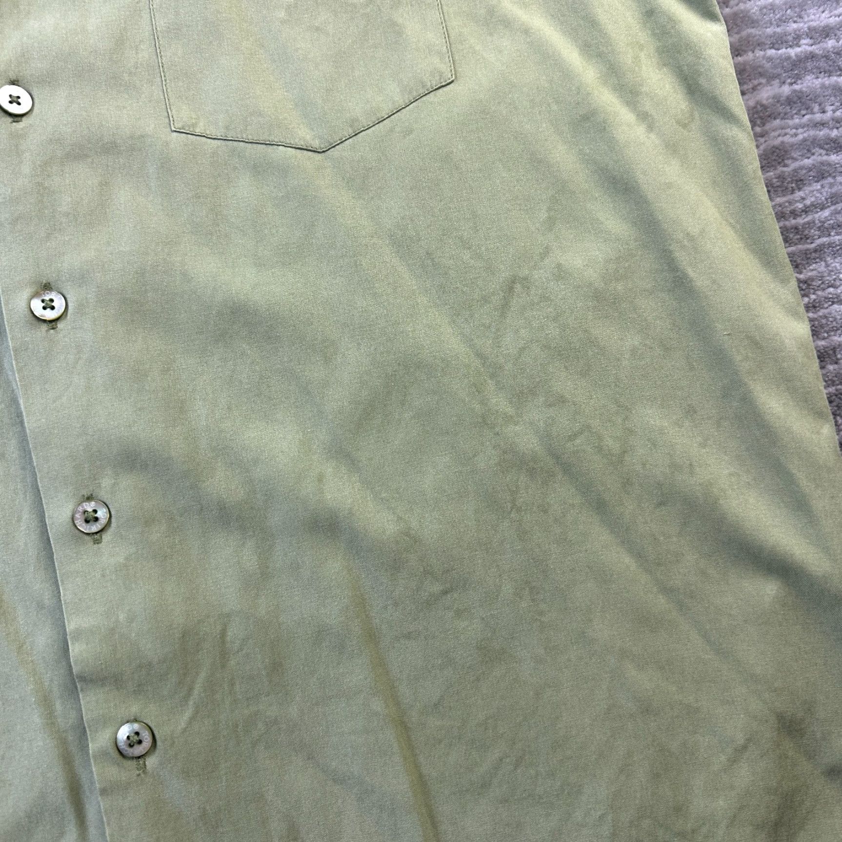 Tori Richard Tori Richard Shirt Mens Medium Green Panel Back Button Up Wine Size US M / EU 48-50 / 2 - 4 Thumbnail