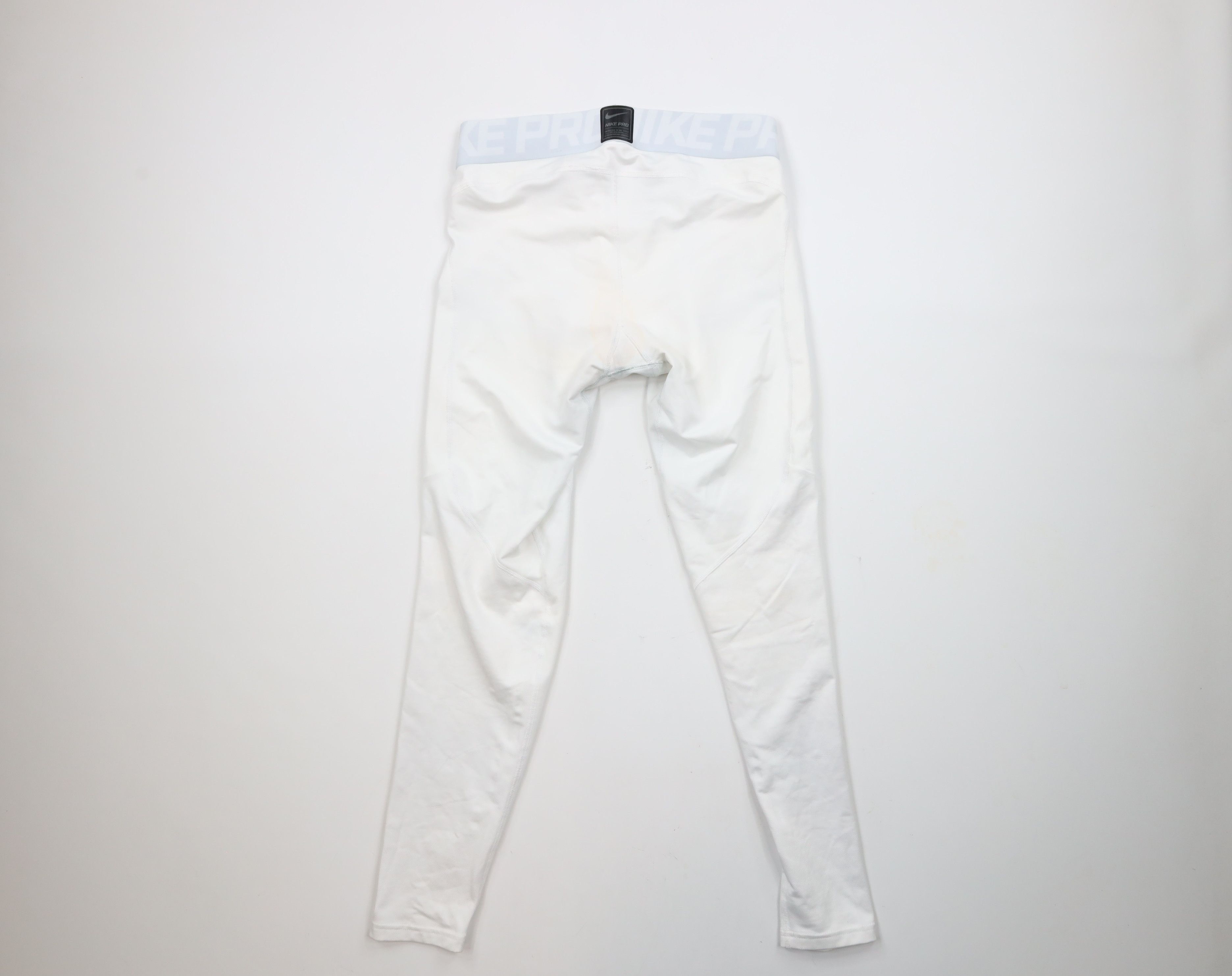Nike × Vintage Nike Pro Hyperwarm Training Gym Spandex Pants Tights White Size US 36 / EU 52 - 8 Thumbnail