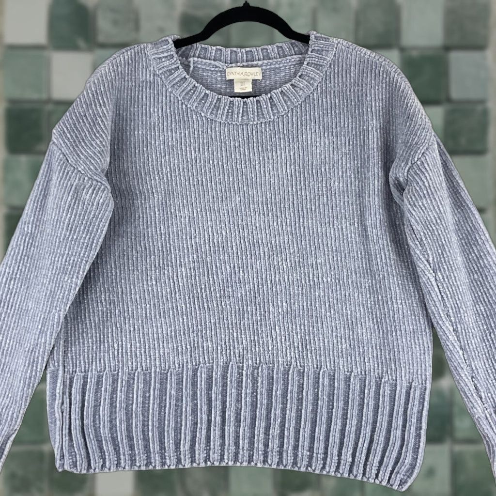 Cynthia Rowley Cynthia Rowley Gray Knit Pullover Sweater Womens Large Long Sleeve Casual Pullover Knit Shirt Size L / US 10 / IT 46 - 1 Thumbnail