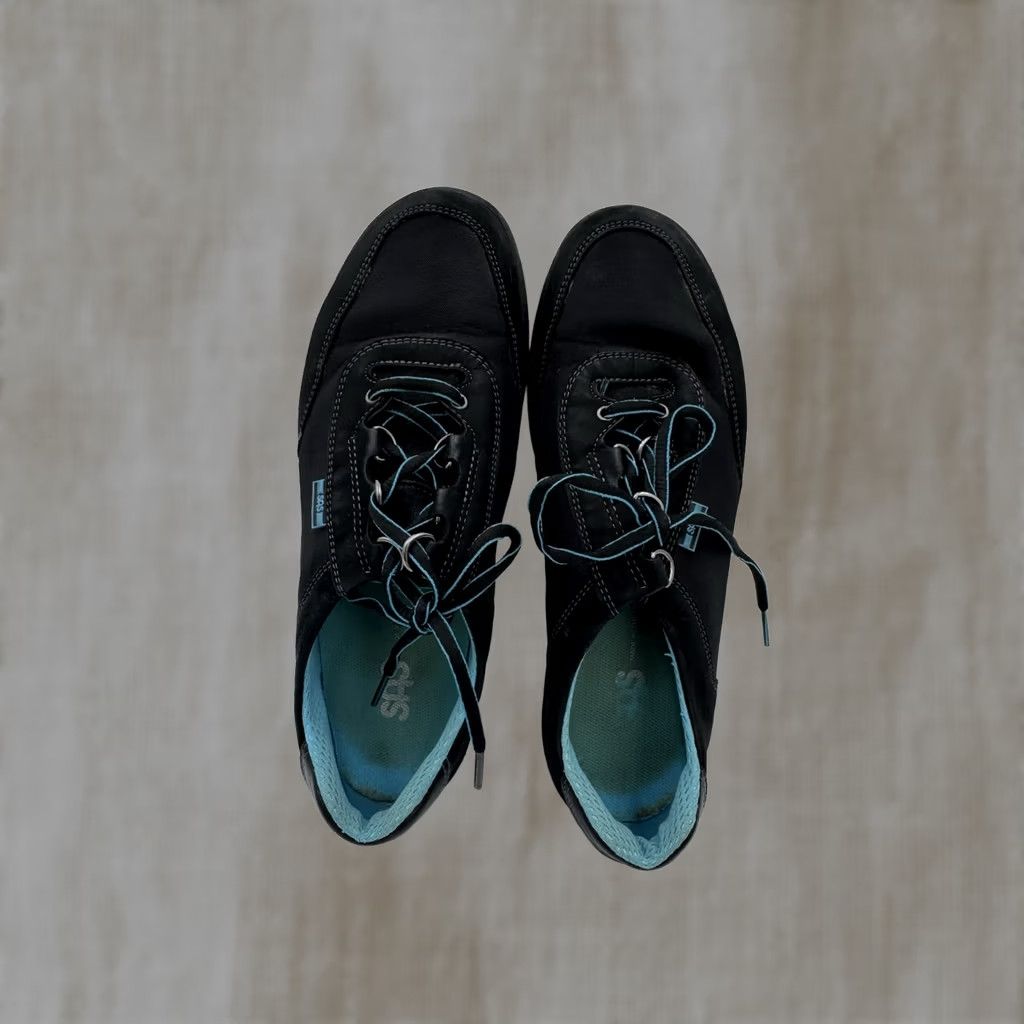 Sas Sneaker Women Size 7 Black Sporty Lace Up Tripad Ez Lace Everbounce Comfort Orthopedic, Women's