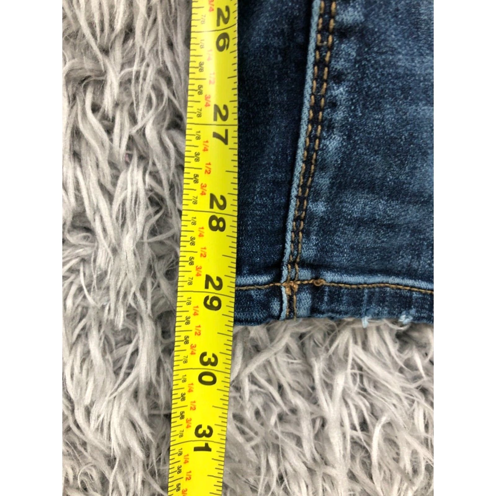 Vintage SO Jeans Skinny Jeans Blue 9 Juniors Womens Mid Rise Regular Fit 28in Waist 30in Inseam Medium Wash Denim Size 30" / US 8 / IT 44 - 3 Thumbnail