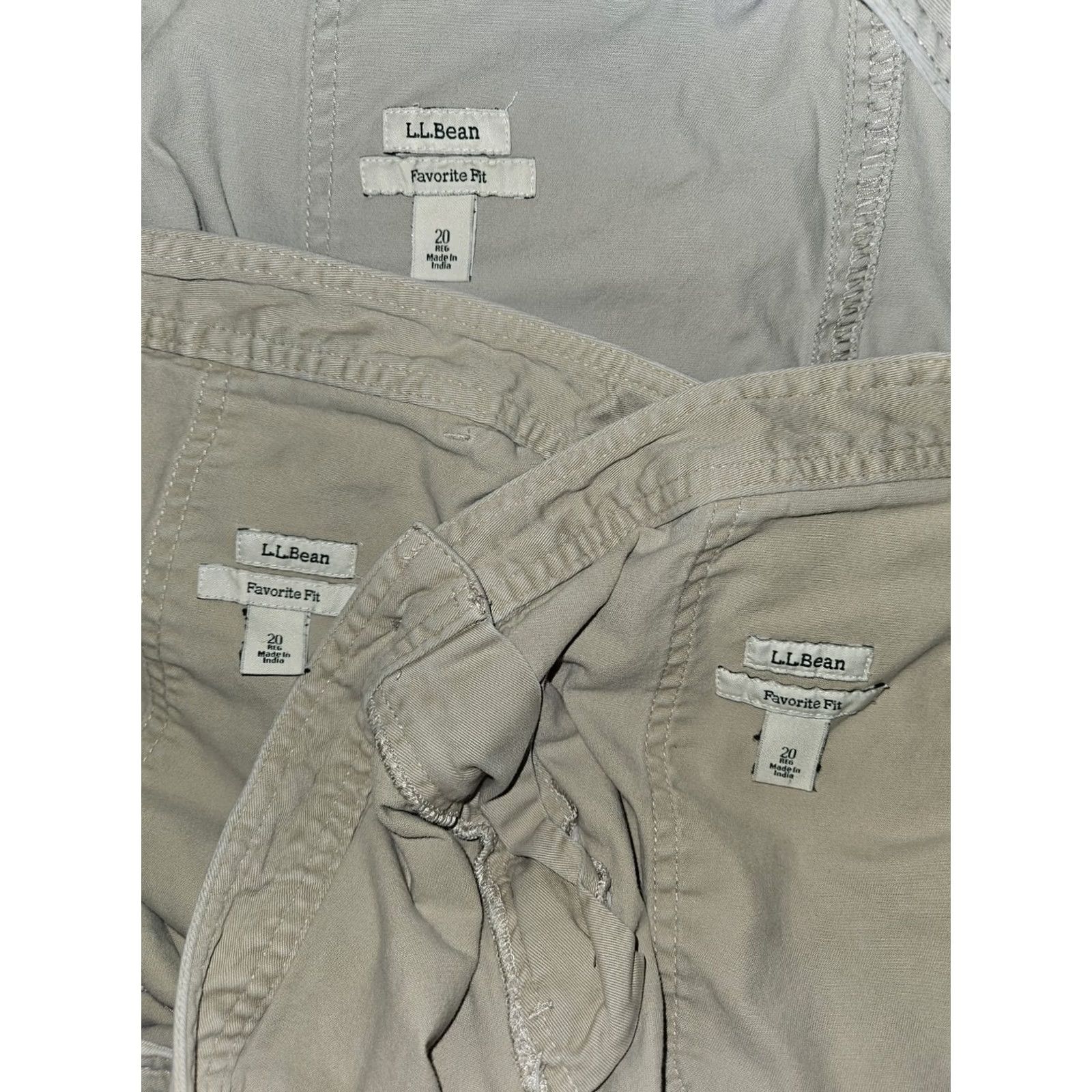 Vintage VINTAGE L.L. Bean Cargo Shorts Women's 20 Regular Favorite Fit Lot of 3 Beige Khaki Gray Shipping? Size 42" / US 20 - 2 Thumbnail