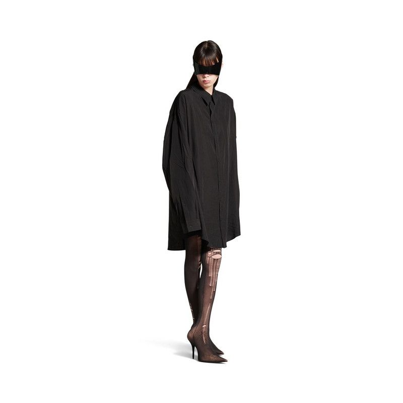 Balenciaga o1srvl11e0426 Fluid Shirt in Black Size L / US 10 / IT 46 - 3 Thumbnail