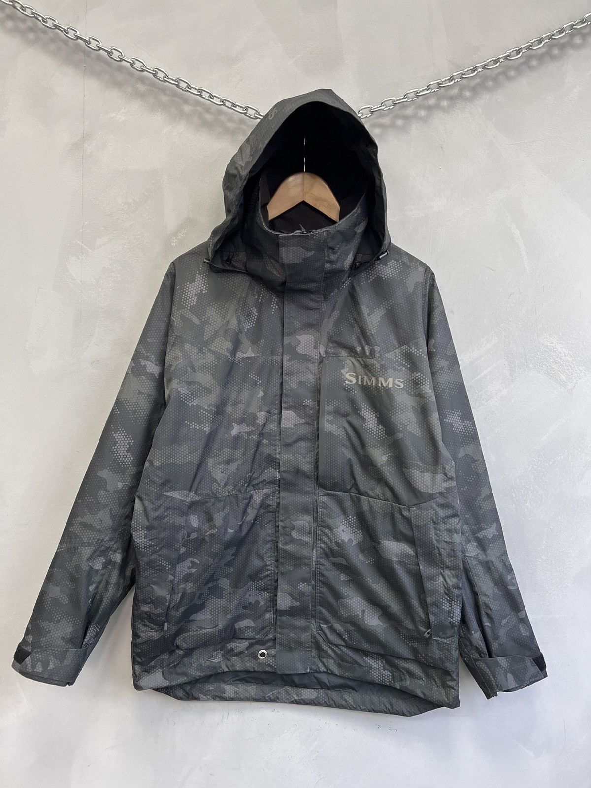 Simms Simms fishing Camo Waterproof Hooded Jacket Outdoor Size US M / EU 48-50 / 2 - 2 Thumbnail