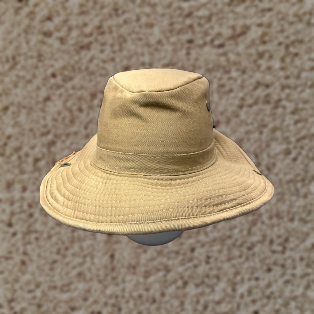 Vintage Sun Bucket Hat Unbranded Adult Small Beige 100% Cotton Neck Flap Beach Camping Outdoor Unisex Size ONE SIZE - 1 Thumbnail