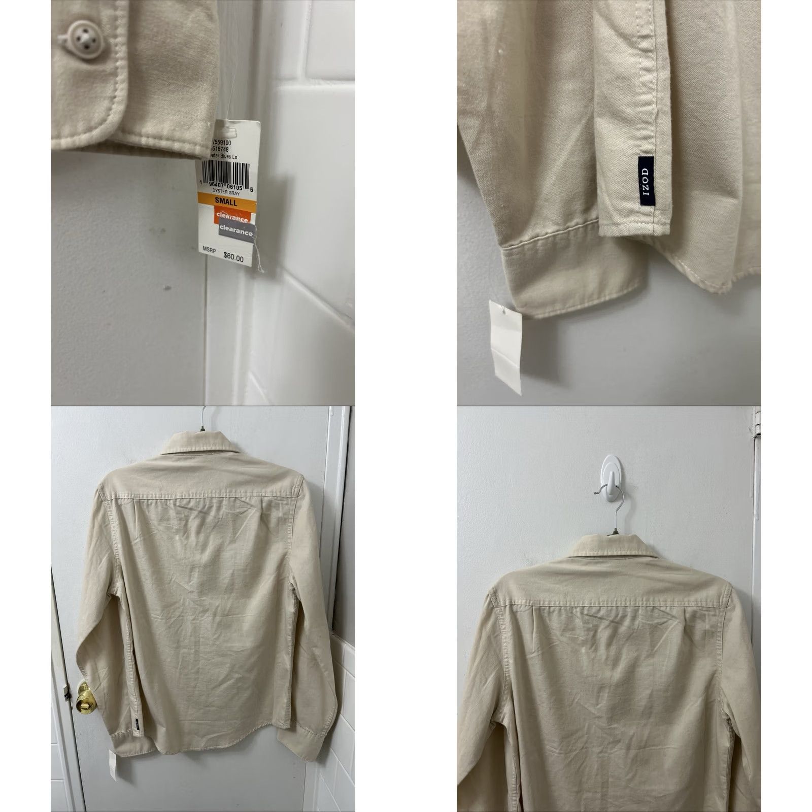 Izod VINTAGE IZOD Saltwater Shirt Mens S Tan Relaxed Classics Slim Fit Stretch NWT 0 MSRP Size US S / EU 44-46 / 1 - 8 Thumbnail