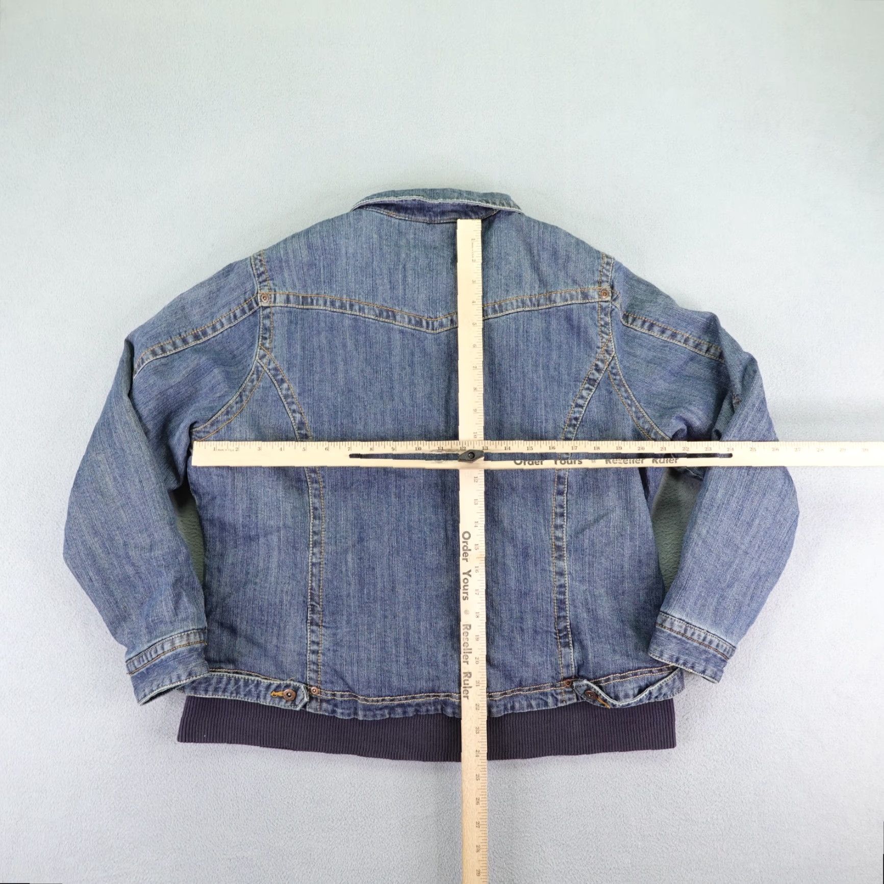 Dickies Vintage Dickies Jacket Women XL Blue Denim Quilted Red Tag Trucker Y2K Size 40" / US 18 - 7 Thumbnail