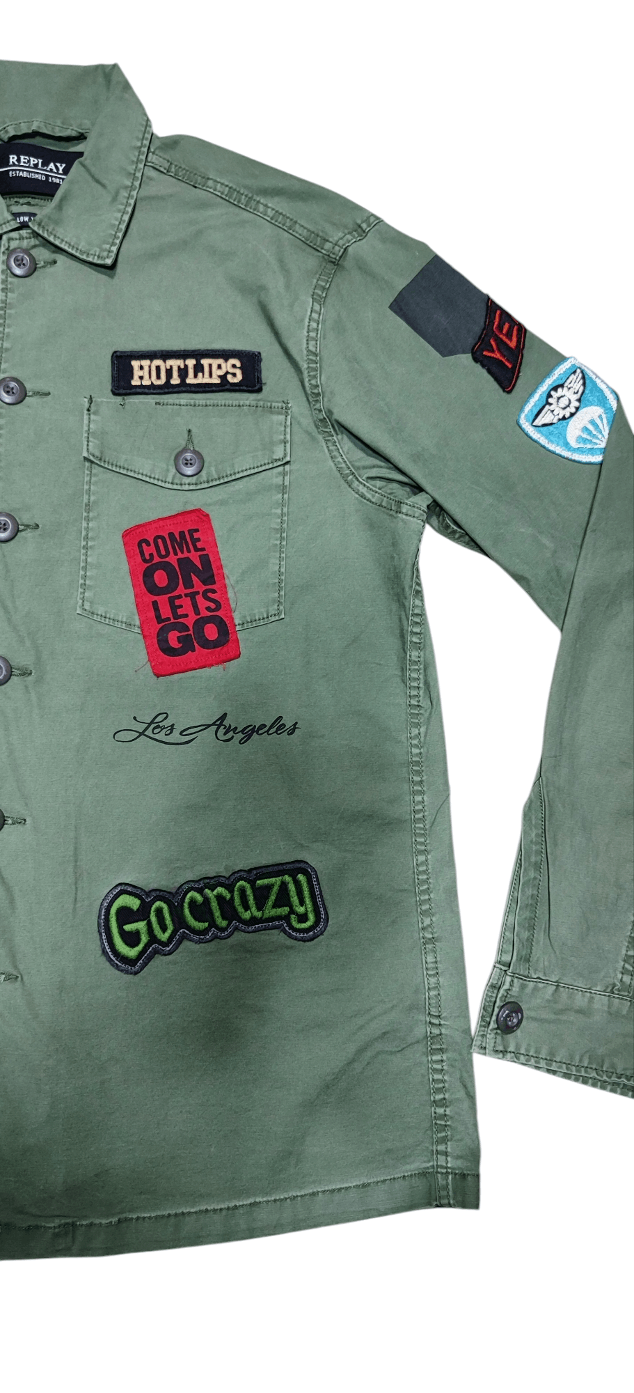 Replay REPLAY (Neymar) Stinger khaki Green Casual Army Patch Jacket Size US L / EU 52-54 / 3 - 12 Thumbnail