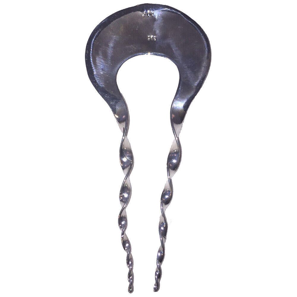 Handmade Oval Sterling Silver Modernist Hair Comb Size ONE SIZE - 3 Thumbnail