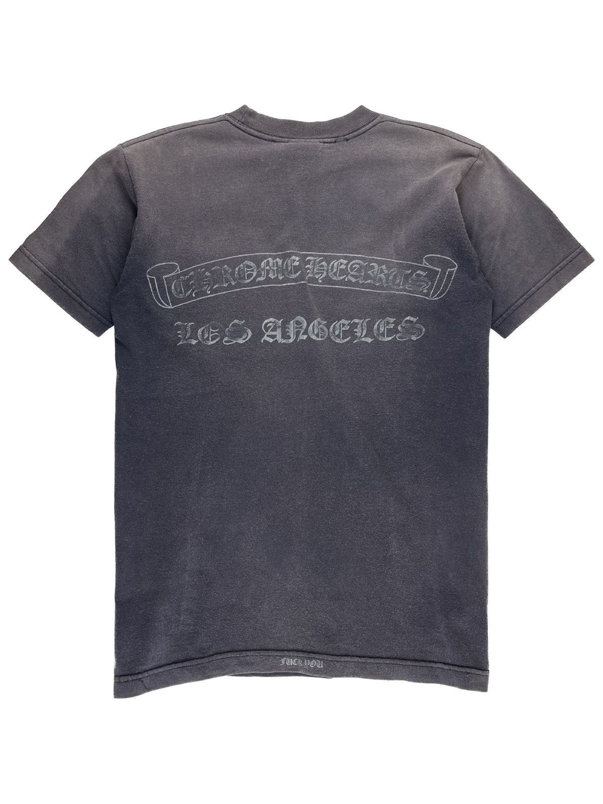 image of Chrome Hearts Vintage Los Angeles Silver Logo Fader Tshirt in Black, Men's (Size XS)