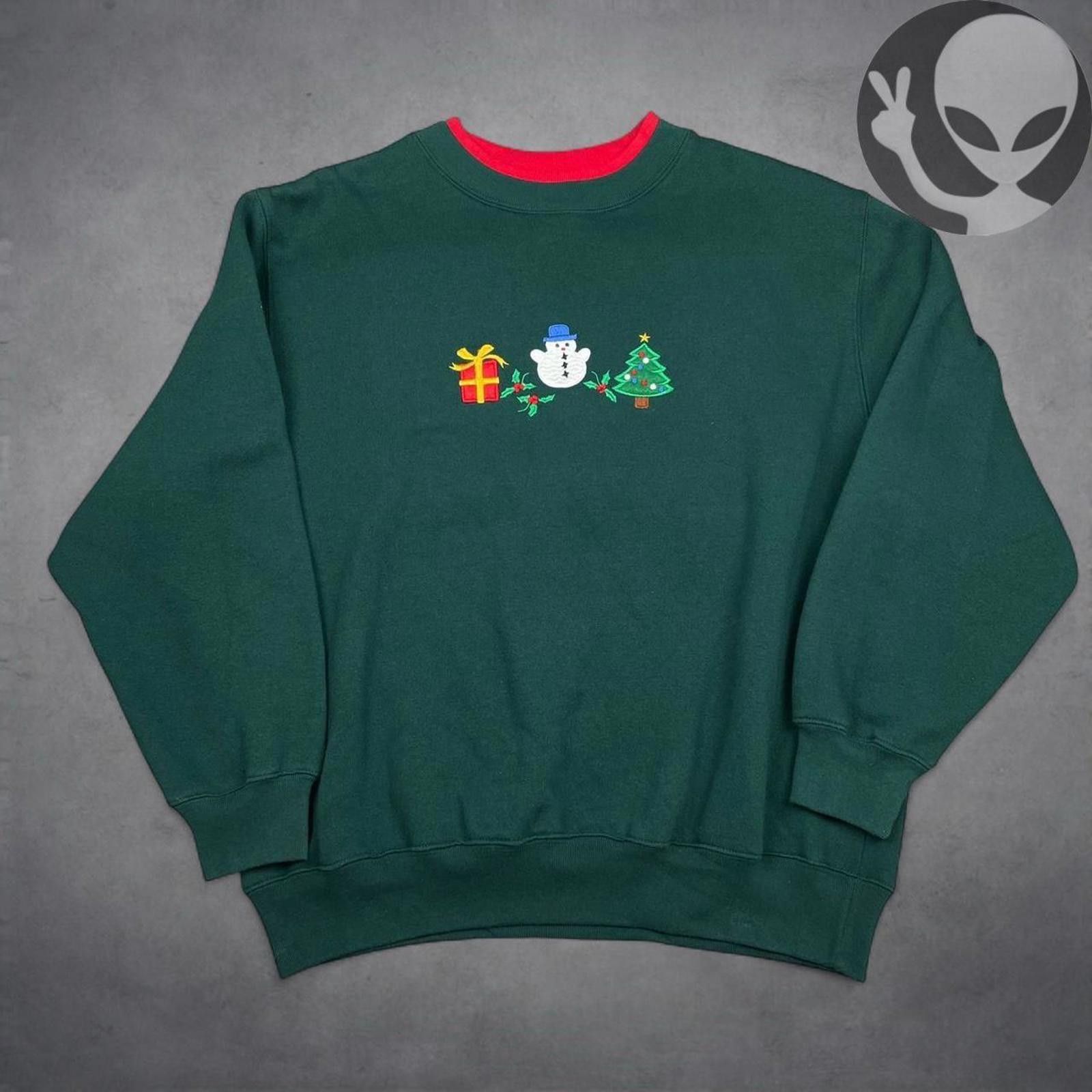Genetic Manipulation Shinichiro Kuriya Vintage 90s Christmas Embroidered Sweatshirt XL Size XL / US 12-14 / IT 48-50 - 1 Thumbnail