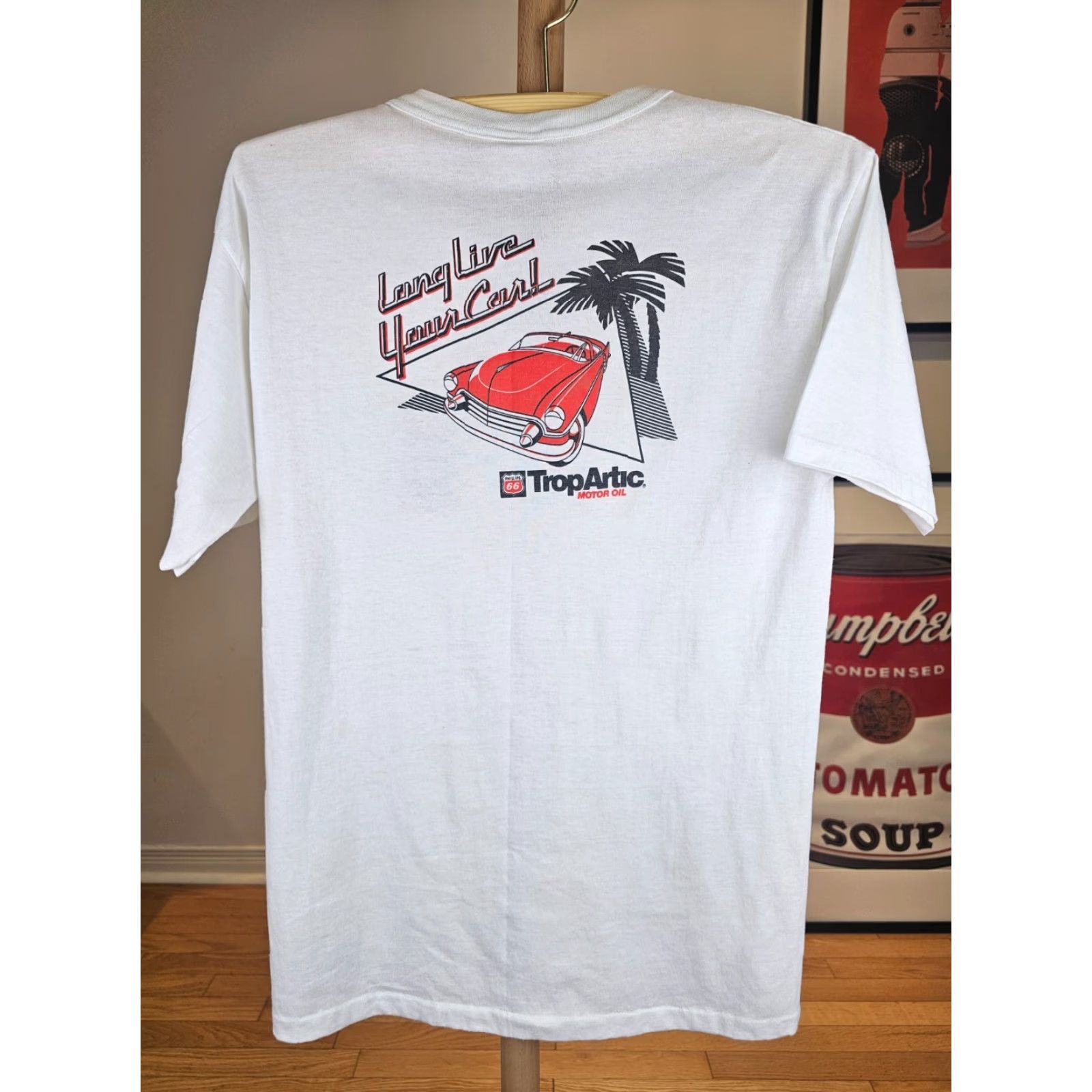 Vintage VINTAGE 80' TROP ARTIC MOTOR OIL PAPER THIN WHITE SINGLE STITCH T-SHIRT SZ LARGE Shirt Mens L White Graphic Print 80s Trop Artic Motor Oil Size US L / EU 52-54 / 3 - 7 Thumbnail