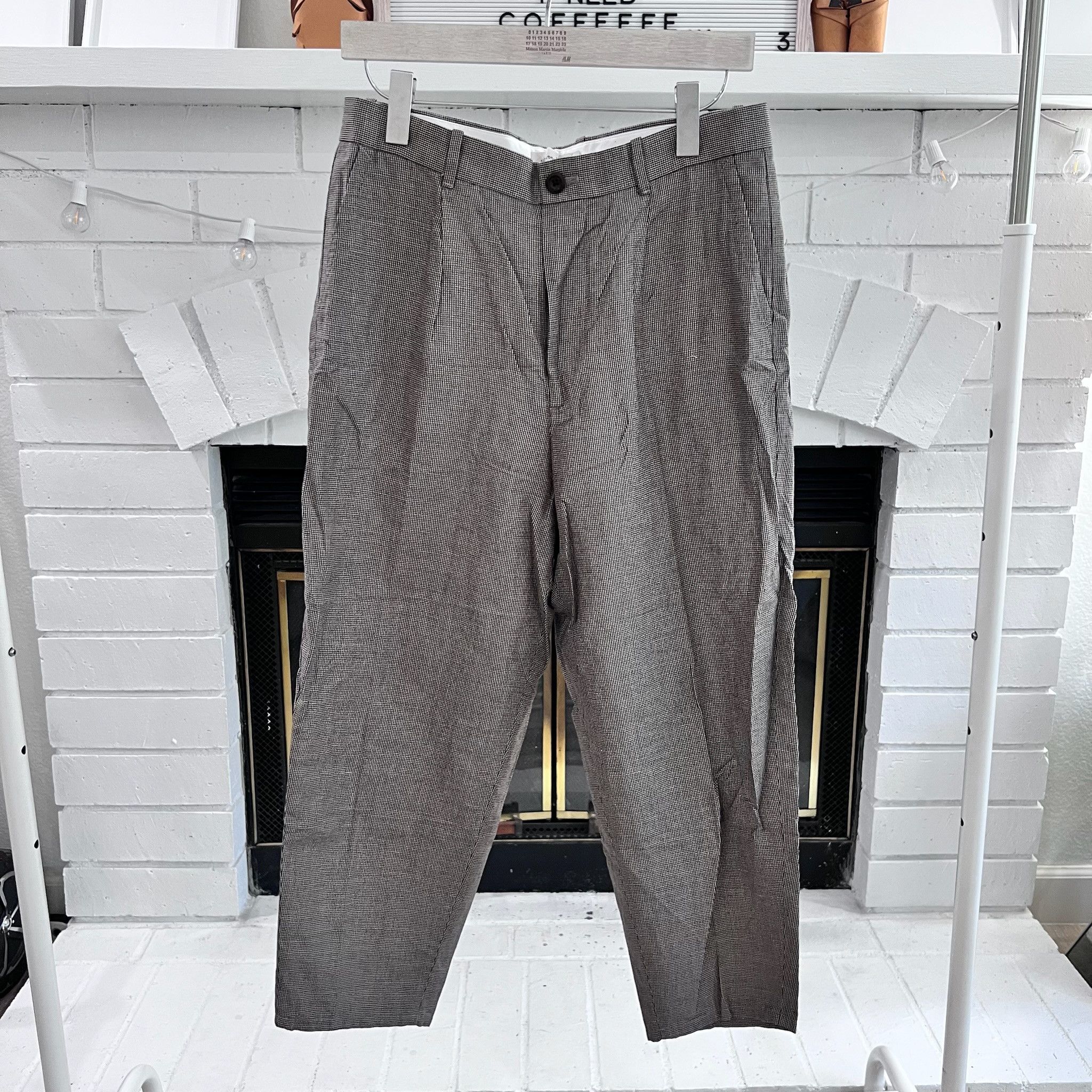 Steven Alan Small Houndstooth Cropped Pleated Trousers