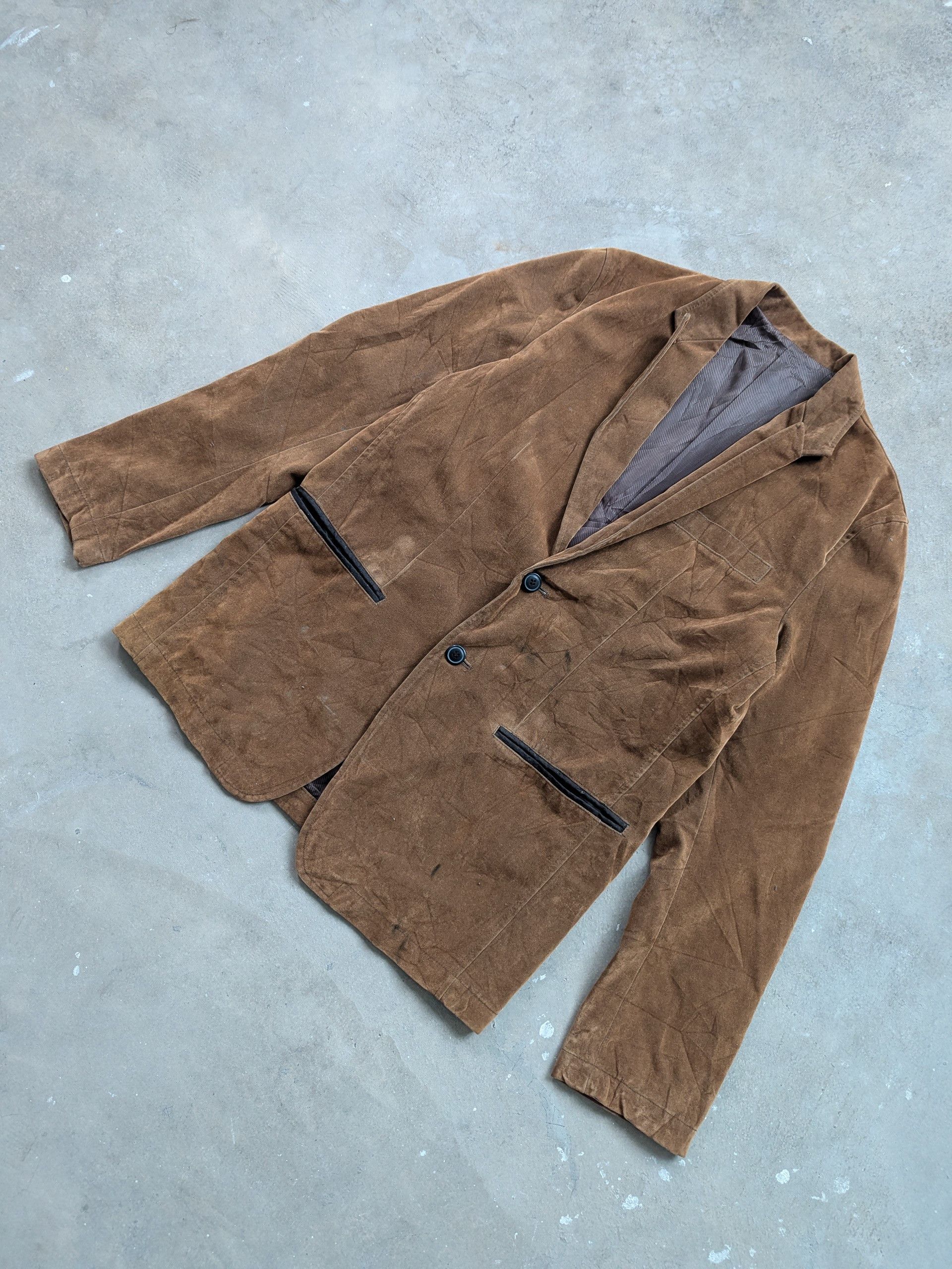 Japanese Brand × Velvet × Vintage Vintage 1990s Velvet Blazer Brown by Pazzo Size US M / EU 48-50 / 2 - 2 Thumbnail