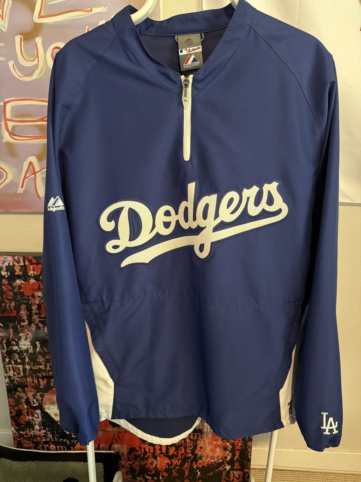 Majestic Dodgers 1/4 zip Batting Practice pullover Size US L / EU 52-54 / 3 - 1 Thumbnail