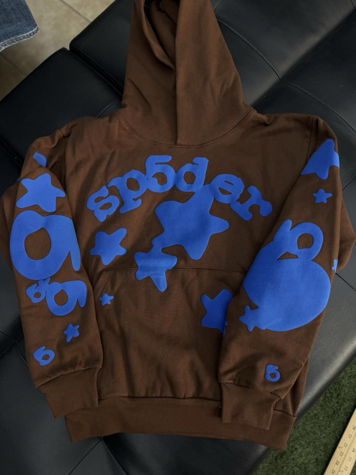 Sp5der Sp5der Worldwide Brown/Blue Hoodie Size (S) (NEW) Size US S / EU 44-46 / 1 - 1 Thumbnail