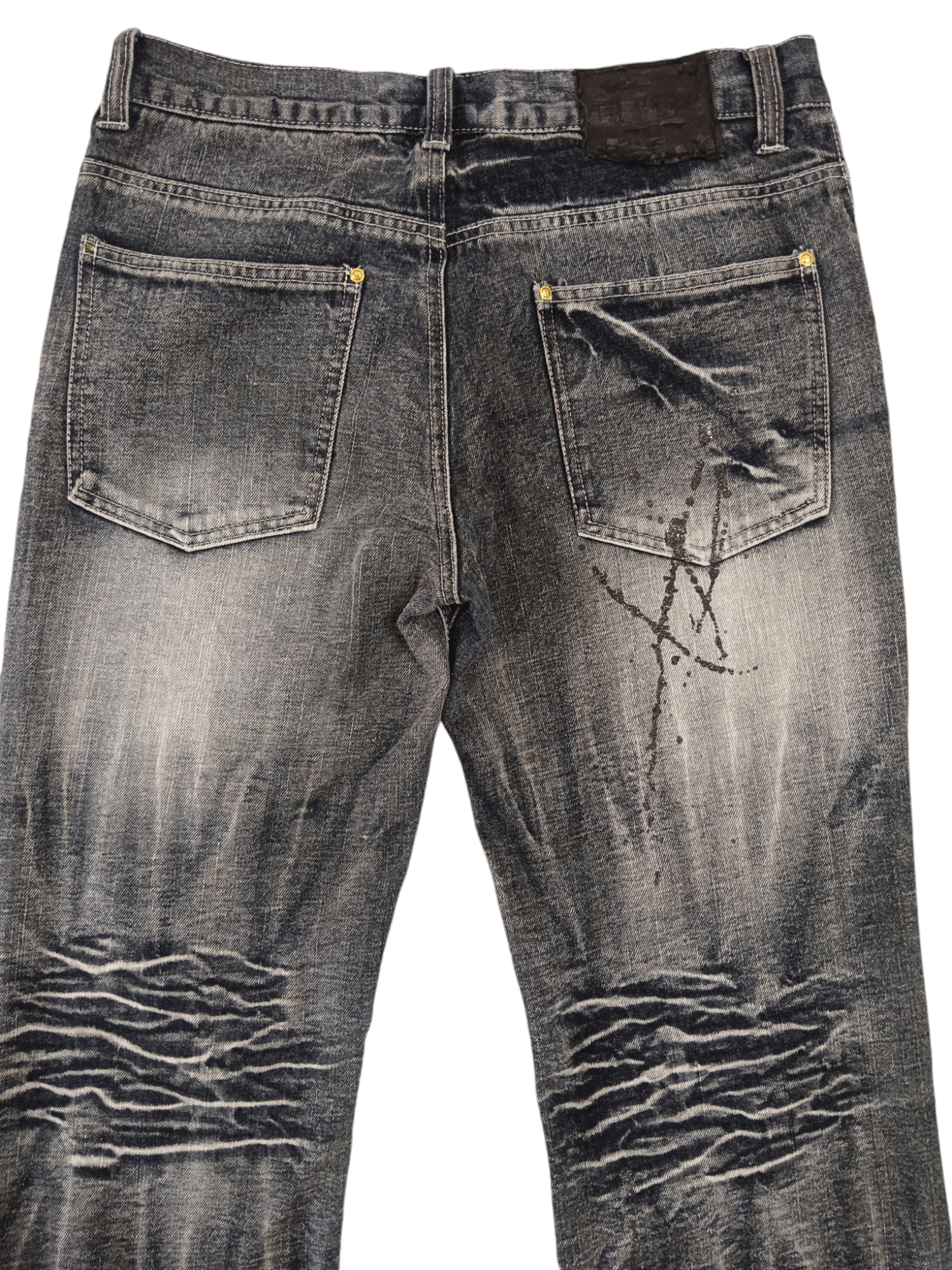LOWBOX Zerosail Lowbox Distressed Punk Flare Denim Size US 32 / EU 48 - 5 Thumbnail